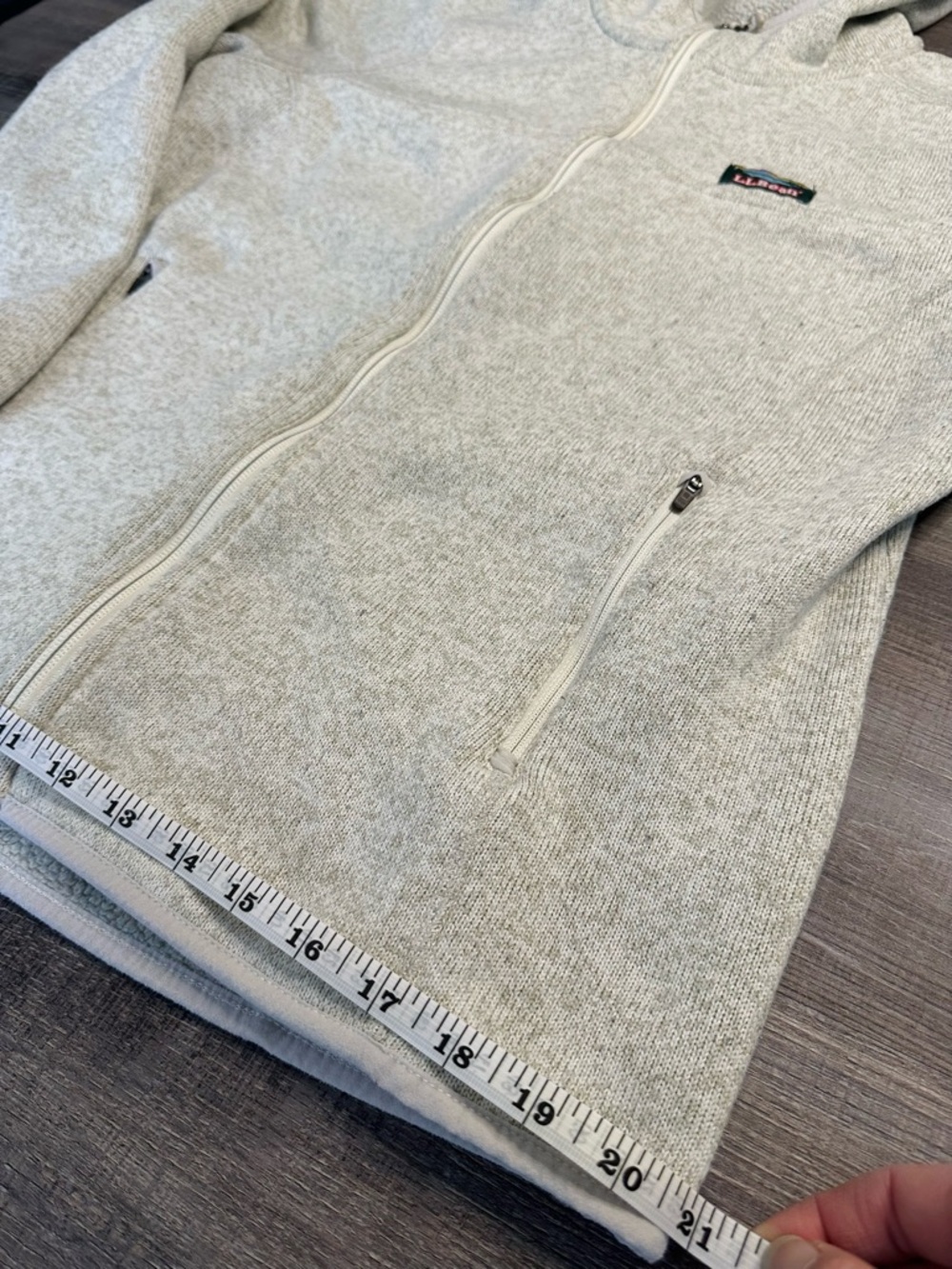 Durable L.L. Bean Light Gray Full-Zip Hooded Polyester Jacket Women’s Large - Picture 13 of 17